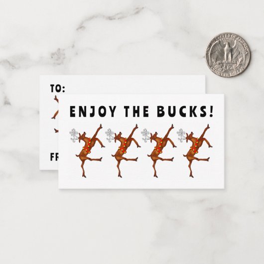 休日おもしろい現金ギフトのクリスマスカード ノートカード (正面/裏面インサイチュ)