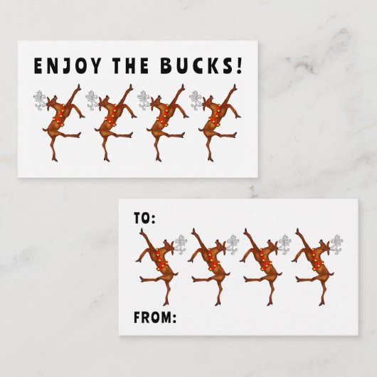 休日おもしろい現金ギフトのクリスマスカード ノートカード (正面/裏面)