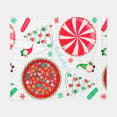 休日おもしろい フリースブランケット (正面(横))