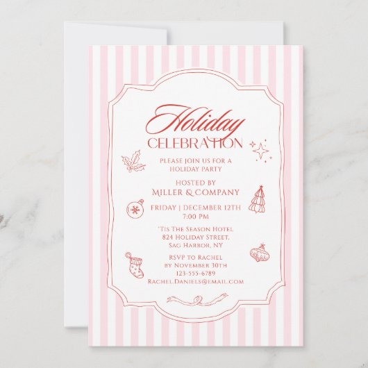 休日お祝い企業のクリスマスパーティー 招待状 (正面)