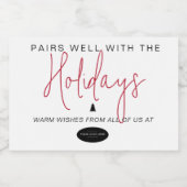 休日とペアよくビジネスロゴを追加 スパークリングワインラベル (シングルラベル)