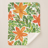 休日と手の絵を描花咲き シェルパブランケット (正面)