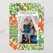 休日と手の絵を描花咲き シーズンカード (正面/裏面)