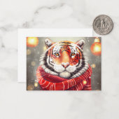 休日にスカーフを着ている虎 ノートカード (正面/裏面インサイチュ)