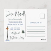 休日に新しい家を引っ越す発表 ポストカード (裏面)