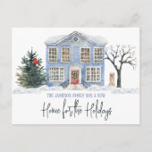 休日に新しい家を引っ越す発表 ポストカード (正面)