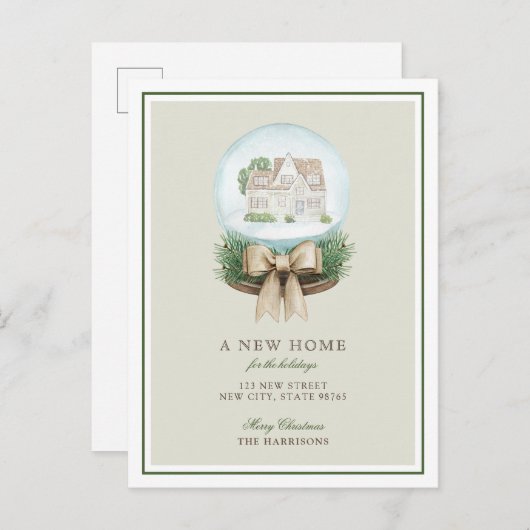 休日のお知らせはがき用の新しいホーム 案内ポストカード (正面/裏面)