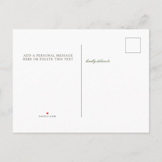 休日のお知らせはがき用の新しいホーム 案内ポストカード (裏面)