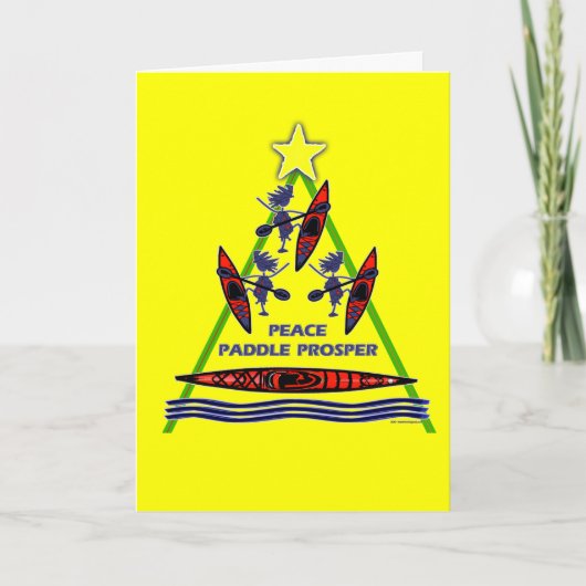 休日のかいカヤックのカヌーのデザイン シーズンカード (正面)