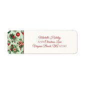 休日のかわいらしオーナメント、フローラのクリスマスアドレス ラベル (正面)