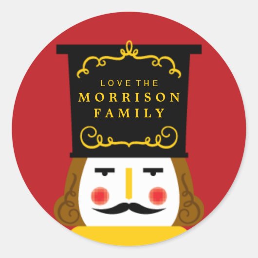 休日のくるみ割りの封筒の閉鎖のステッカー ラウンドシール (正面)