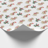 休日のアルパカのサンタクロースパターン ラッピングペーパー (角)