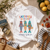 休日のイワシ 海岸の夏 グラフィック Tシャツ