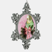 休日のインコのオーナメント スノーフレークピューターオーナメント (左)