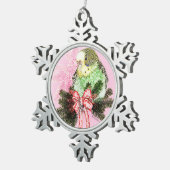 休日のインコのオーナメント スノーフレークピューターオーナメント (右)