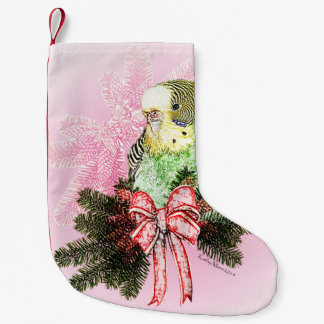 休日のインコのクリスマスのストッキング スモールクリスマスストッキング