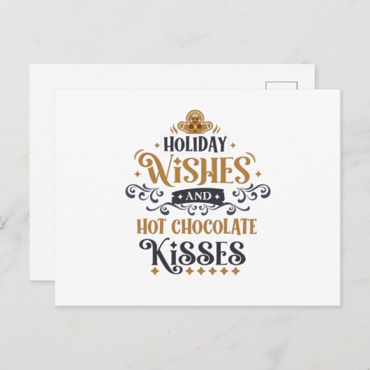 休日のウィッシュとホットチョコレートキス ポストカード (正面/裏面)
