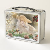 休日のウェルシュコーギーの子犬 メタルランチボックス (裏面)