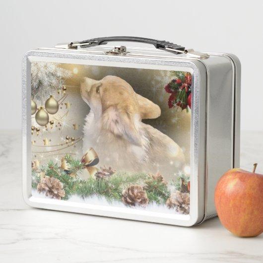 休日のウェルシュコーギーの子犬 メタルランチボックス (インサイチュ)
