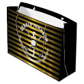 休日のエレガントなゴルフモノグラム ラージペーパーバッグ (裏面アングル)