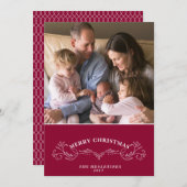 休日のエレガントフォトカード – 編集可能なグリーティング シーズンカード (正面/裏面)