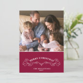 休日のエレガントフォトカード – 編集可能なグリーティング シーズンカード (スタンド正面)