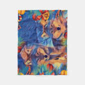 休日のオオカミ フリースブランケット (正面)