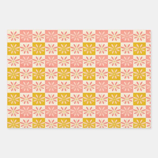 休日のオーナメントとビーズトリオギフトラップ ラッピングペーパーシート (正面3)