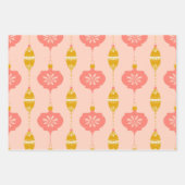 休日のオーナメントとビーズトリオギフトラップ ラッピングペーパーシート (正面)