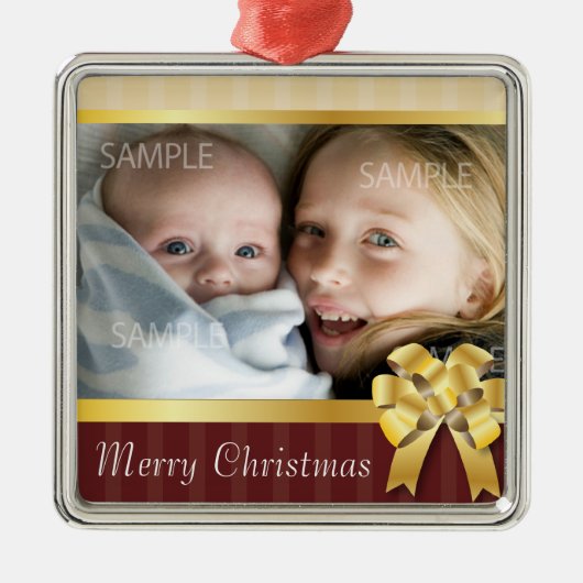 休日のオーナメントの上のそれを包んで下さい メタルオーナメント (正面)