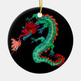 休日のオーナメントの火の呼吸のドラゴン セラミックオーナメント
