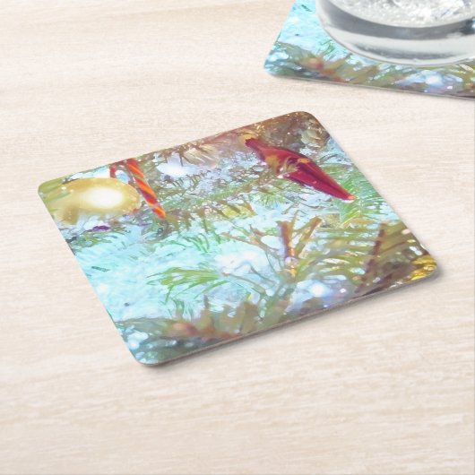 休日のオーナメントインザライト スクエアペーパーコースター (アングル)