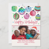 休日のオーナメントクリスマスフォト シーズンカード (正面)