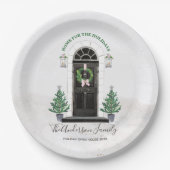 休日のオープンハウスのクリスマスのための家 ペーパープレート (正面)