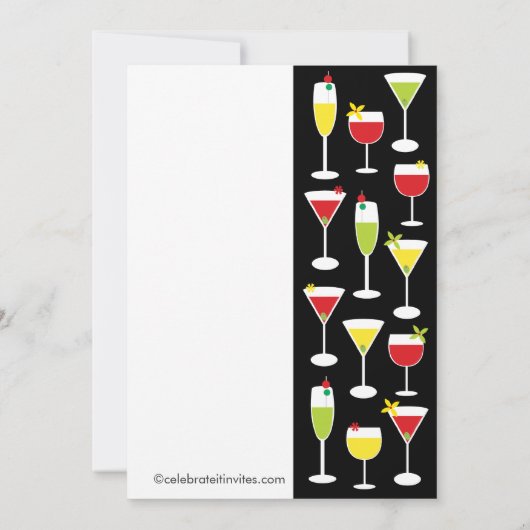 休日のカクテルのクリスマスのパーティの招待状 招待状 (裏面)