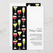 休日のカクテルのクリスマスのパーティの招待状 招待状 (正面/裏面)