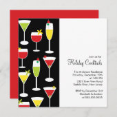 休日のカクテルのクリスマスのパーティの招待状 招待状 (正面/裏面)