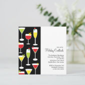 休日のカクテルのクリスマスのパーティの招待状 招待状 (スタンド正面)