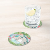 休日のカクテルMeowy (メリークリスマス) ラウンドペーパーコースター (インサイチュ)