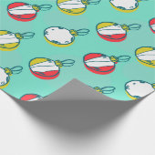 休日のカラフルオーナメントクリスマスプレゼント ラッピングペーパー (角)