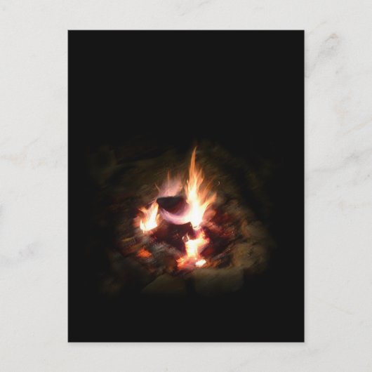 休日のキャンプファイヤーの写真の郵便はがき シーズンポストカード (正面)