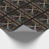 休日のギターの醜いクリスマスのセーターを揺すって下さい ラッピングペーパー (角)