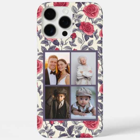 休日のギフトに最適なバラのフォトコラージュiPhoneケース Case-Mate iPhoneケース (裏面)