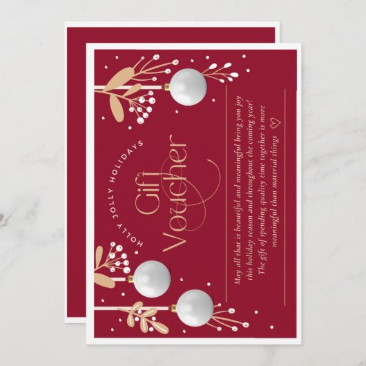 休日のギフト券 シーズンカード (正面/裏面)