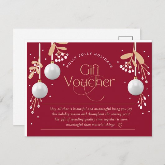 休日のギフト券 シーズンポストカード (正面/裏面)