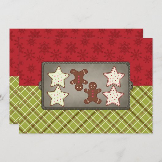 休日のクッキーのベーキングのパーティの招待状 招待状 (正面/裏面)