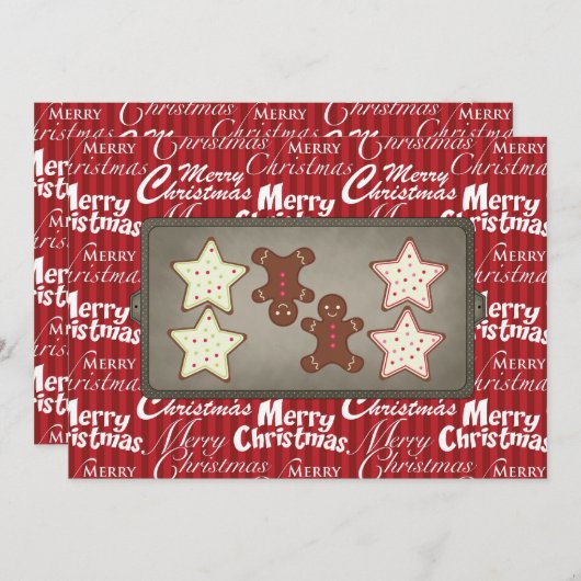 休日のクッキーのベーキングのパーティの招待状 招待状 (正面/裏面)