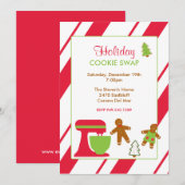 休日のクッキーの交換のパーティー 招待状 (正面/裏面)