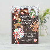 休日のクッキー交換クリスマスのパーティの招待状 招待状 (スタンド正面)