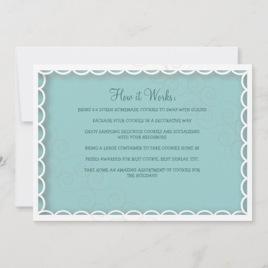 休日のクッキー交換砂糖クッキーの招待状 招待状 (裏面)